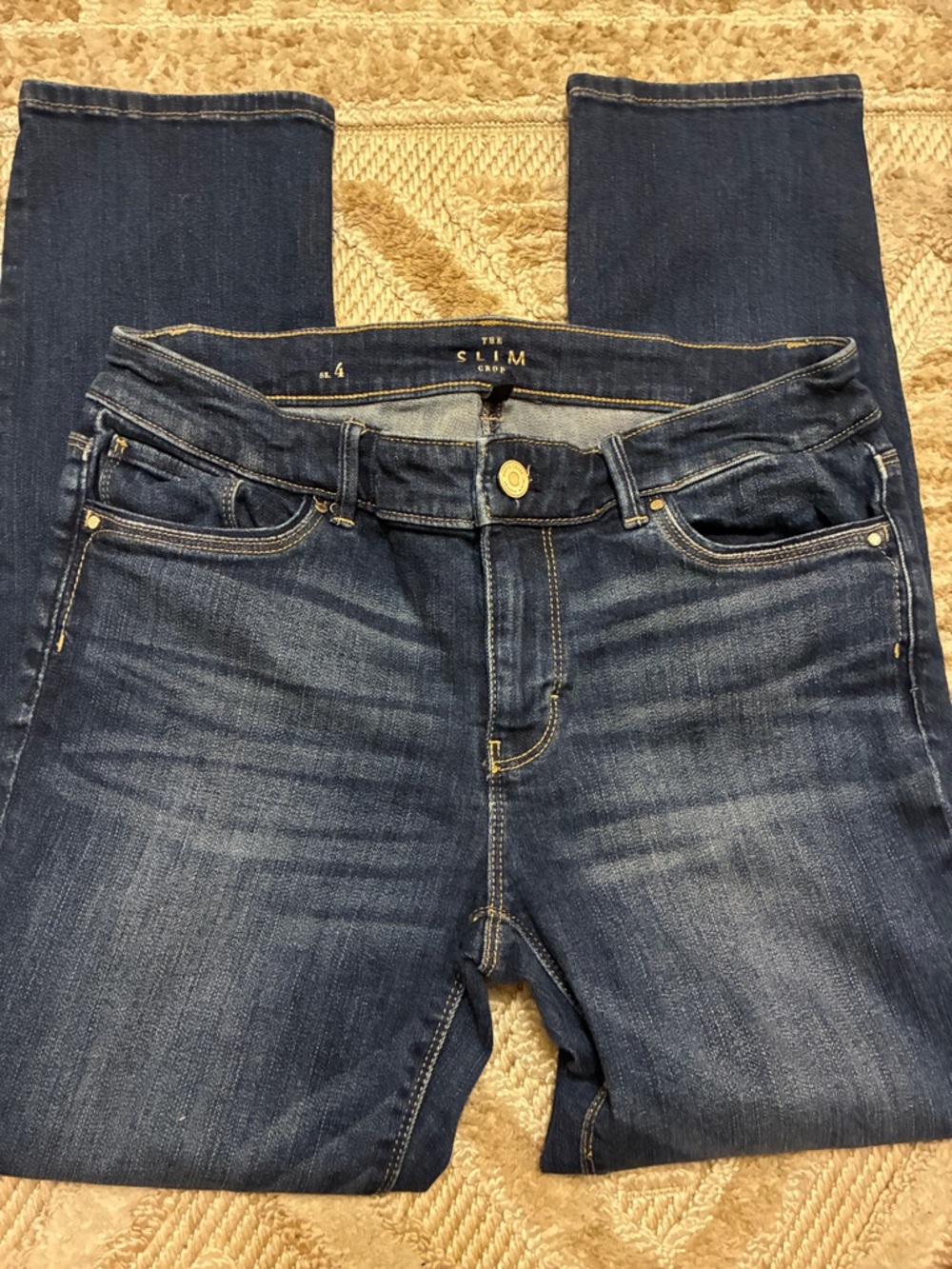 White House Black Market Slim Ankle Jeans in Dark Blue Wash